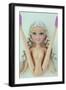 Contemporary Woman Doll with Stereotypical Big Green Eyes-Den Reader-Framed Photographic Print