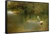 Contentment, a Corner of a Norfolk Broad-George Parsons Norman-Framed Stretched Canvas