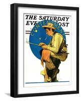 "Contentment" Saturday Evening Post Cover, August 28,1926-Norman Rockwell-Framed Giclee Print