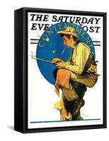 "Contentment" Saturday Evening Post Cover, August 28,1926-Norman Rockwell-Framed Stretched Canvas