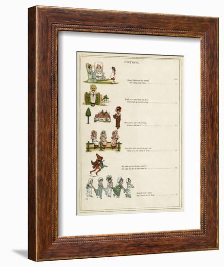 Contents Page, under the Window-Kate Greenaway-Framed Art Print