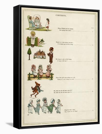 Contents Page, under the Window-Kate Greenaway-Framed Stretched Canvas