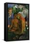 Contes Barbares; Two Young Tahitian Women and a Fairytale-Devil-Paul Gauguin-Framed Stretched Canvas