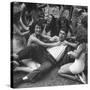 Contest Judge Ken Murray Being Wrestled to the Ground by Contestants in Beauty Pageant-Peter Stackpole-Stretched Canvas