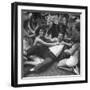 Contest Judge Ken Murray Being Wrestled to the Ground by Contestants in Beauty Pageant-Peter Stackpole-Framed Photographic Print