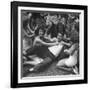 Contest Judge Ken Murray Being Wrestled to the Ground by Contestants in Beauty Pageant-Peter Stackpole-Framed Photographic Print