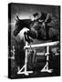 Contestant Jumping at the National Horse Show at Madison Square Garden-Gjon Mili-Stretched Canvas