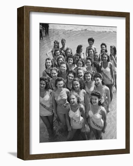 Contestants at the Atlantic City Beauty Contest-Peter Stackpole-Framed Photographic Print