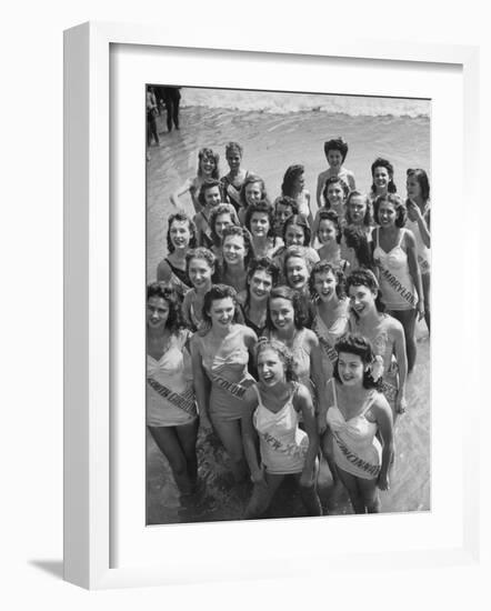 Contestants at the Atlantic City Beauty Contest-Peter Stackpole-Framed Photographic Print