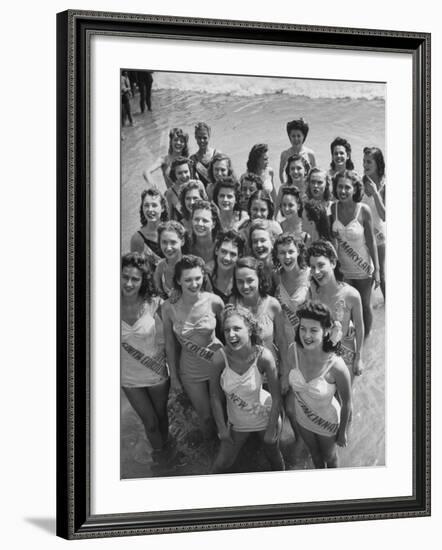 Contestants at the Atlantic City Beauty Contest-Peter Stackpole-Framed Photographic Print