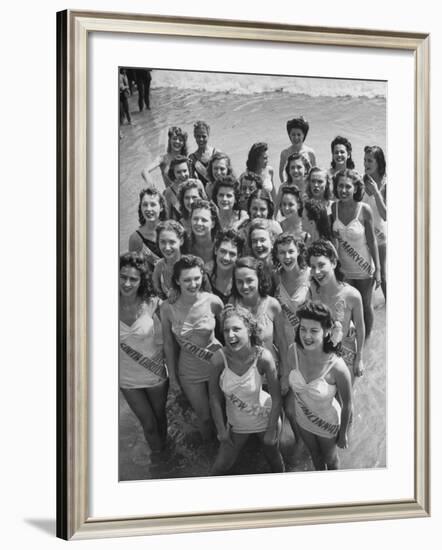 Contestants at the Atlantic City Beauty Contest-Peter Stackpole-Framed Photographic Print