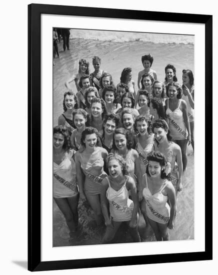 Contestants at the Atlantic City Beauty Contest-Peter Stackpole-Framed Photographic Print