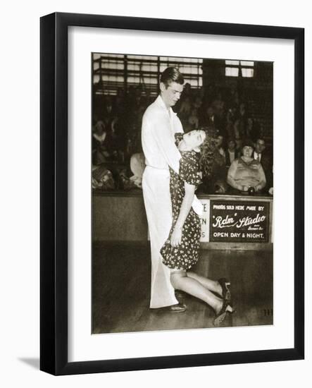 Contestants in a dance marathon, Chicago, Illinois, USA, 1930-Unknown-Framed Photographic Print