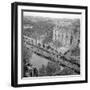 Contestants in the 1948 Tour De France Parade up the Champs Elysees-null-Framed Premium Photographic Print