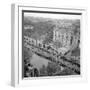 Contestants in the 1948 Tour De France Parade up the Champs Elysees-null-Framed Premium Photographic Print