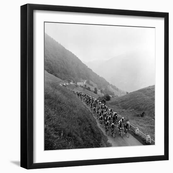 Contestants in the Grueling Tour De France are Seen on Their Way to the Mente Pass-null-Framed Photographic Print