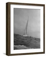 Contestants Sailing with Hull Down in the Heavy Seas-Cornell Capa-Framed Photographic Print