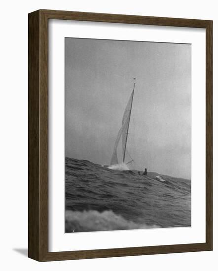 Contestants Sailing with Hull Down in the Heavy Seas-Cornell Capa-Framed Photographic Print