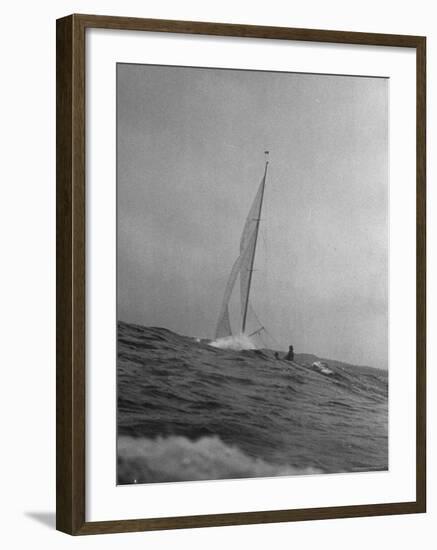 Contestants Sailing with Hull Down in the Heavy Seas-Cornell Capa-Framed Photographic Print