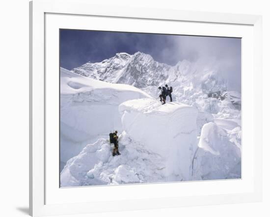 Contimplating the Route, Khumbu Ice Fall-Michael Brown-Framed Photographic Print