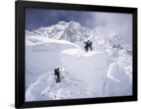 Contimplating the Route, Khumbu Ice Fall-Michael Brown-Framed Photographic Print