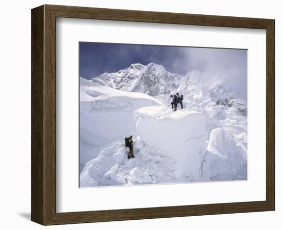 Contimplating the Route, Khumbu Ice Fall-Michael Brown-Framed Photographic Print