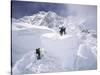 Contimplating the Route, Khumbu Ice Fall-Michael Brown-Stretched Canvas