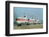 Continental Airplanes on Runway-null-Framed Photographic Print