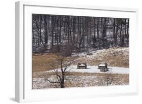 Continental Army Cabins Reconstructed at Valley Forge, Pennsylvania-null-Framed Photographic Print