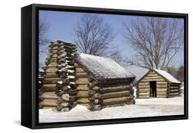 Continental Army Soldiers' Cabins Reconstructed at Valley Forge Winter Camp, Pennsylvania-null-Framed Stretched Canvas