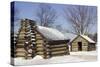 Continental Army Soldiers' Cabins Reconstructed at Valley Forge Winter Camp, Pennsylvania-null-Stretched Canvas