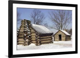 Continental Army Soldiers' Cabins Reconstructed at Valley Forge Winter Camp, Pennsylvania-null-Framed Giclee Print