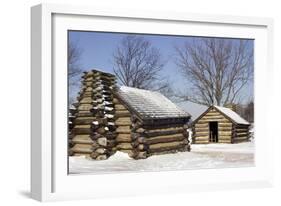 Continental Army Soldiers' Cabins Reconstructed at Valley Forge Winter Camp, Pennsylvania-null-Framed Giclee Print