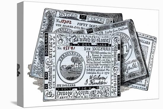 Continental Bills, American Currency during the Revolutionary War-null-Stretched Canvas