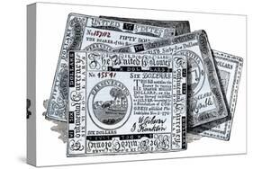 Continental Bills, American Currency during the Revolutionary War-null-Stretched Canvas