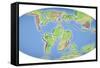 Continental Drift, 100 Million Years Ago-Mikkel Juul-Framed Stretched Canvas