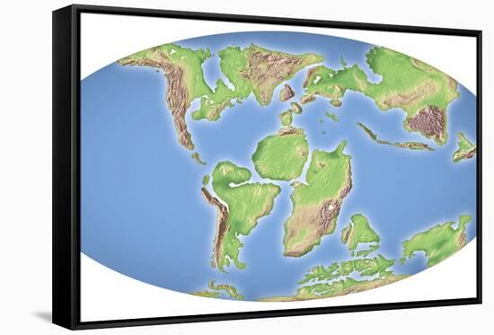 Continental Drift, 100 Million Years Ago-Mikkel Juul-Framed Stretched Canvas