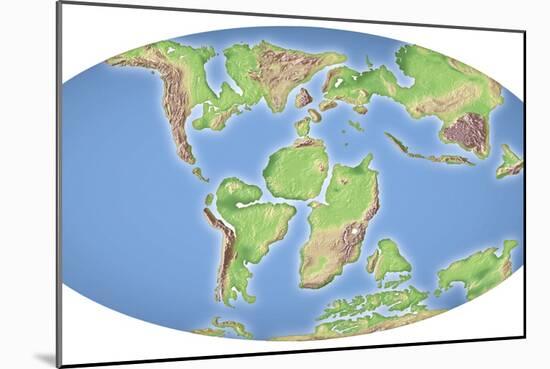 Continental Drift, 100 Million Years Ago-Mikkel Juul-Mounted Photographic Print