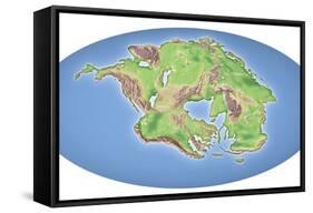 Continental Drift After 250 Million Years-Mikkel Juul-Framed Stretched Canvas