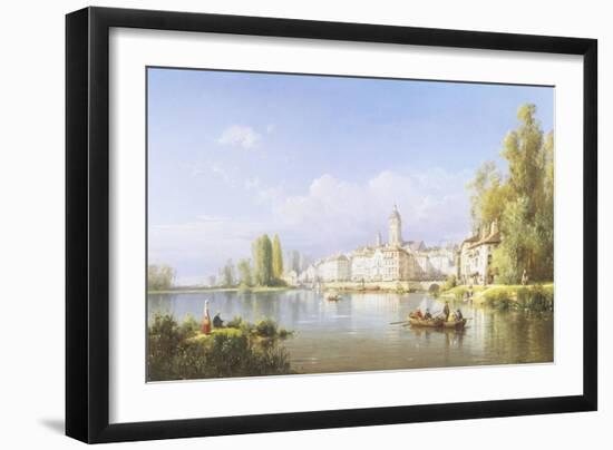 Continental River Scene, c.1872-Charles Kuwasseg-Framed Giclee Print