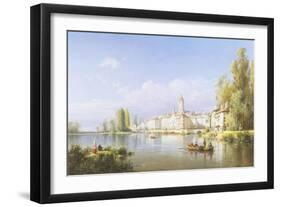 Continental River Scene, c.1872-Charles Kuwasseg-Framed Giclee Print