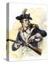 Continental Soldier Loading His Musket, American Revolution-null-Stretched Canvas