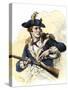 Continental Soldier Loading His Musket, American Revolution-null-Stretched Canvas