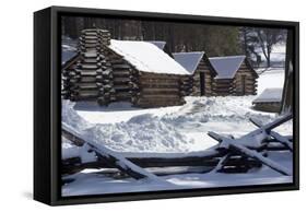 Continental Soldiers’ Cabins Reconstructed at the Valley Forge Winter Camp, Pennsylvania-null-Framed Stretched Canvas