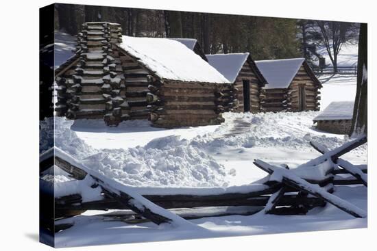 Continental Soldiers’ Cabins Reconstructed at the Valley Forge Winter Camp, Pennsylvania-null-Stretched Canvas
