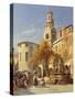 Continental Street Scene-Jacques Carabain-Stretched Canvas