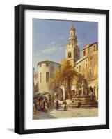 Continental Street Scene-Jacques Carabain-Framed Giclee Print