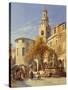 Continental Street Scene-Jacques Carabain-Stretched Canvas