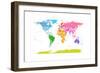 Continents World Map-Michael Tompsett-Framed Premium Giclee Print