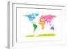 Continents World Map-Michael Tompsett-Framed Premium Giclee Print